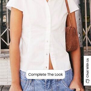 Women's White Button-Up Top
